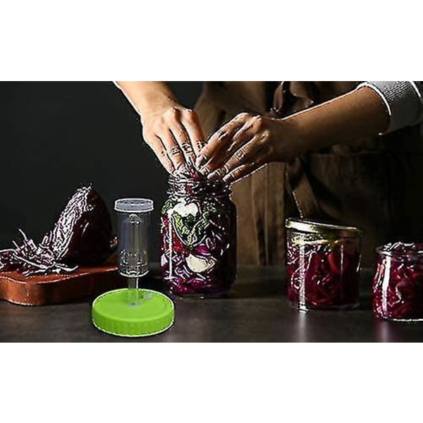 Fermentation Kit - Plastic Fermenter Lid With Airlock For Wide Mouth Mason Jar By ,4 Set(mason Jar Not Include)