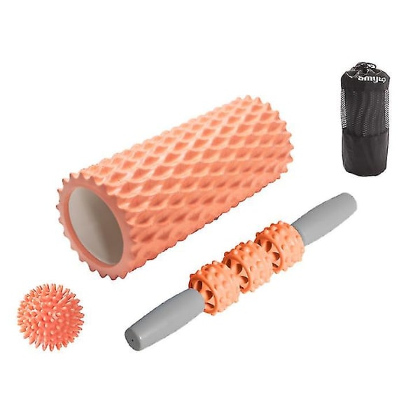 3st Yoga Massager Fitness Utrustning, Yoga Kolumn Massage Stick Yoga Ball