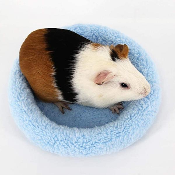 Blød, behagelig rund varm fleece-hamsterseng Sovemåtte til rotte, pindsvin, egern, marsvin, små dyr blue