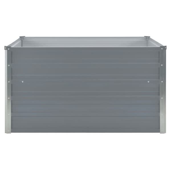 【BQ】vidaXL Dyrkingskasse 100x100x45 cm galvanisert stål grå Grey grå