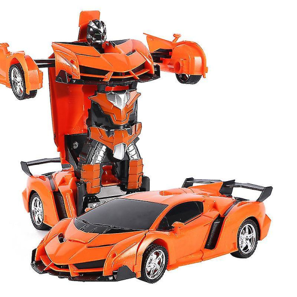Robotbil, der transformerer legetøj med fjernbetjening Orange