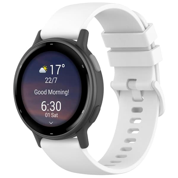 【BQ】Til Garmin vivoactive 5 Silikonebånd 20mm Quick Release Erstatningsrem White