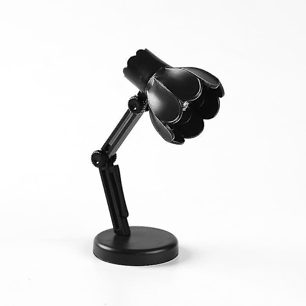 2 stk Mini liten bordlampe Led sammenleggbar bærbar liten nattlampe Magnetisk sug varm farge Øyebeskyttelse Lesebordlampe med klips 09B-Black