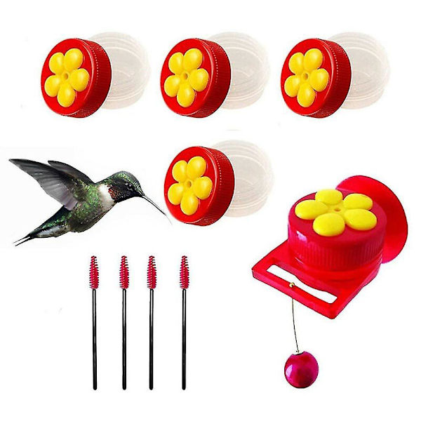 Blommor Formad Handhållen Fågel Hummingbird Plast Matare Drinker Frö Och Vatten Mini Matare