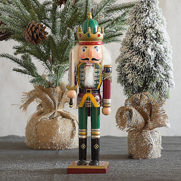 30 cm Nötknäppare Puppet Tenn Soldat Trä Valnöt Man liten prydnad C