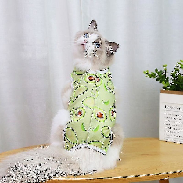 Cat Recovery Suit Cat Sterilisation Kläder Andningshalsband Alternativ Green S