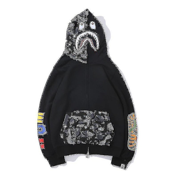 Den nya Luvtröja för herr Camo Loose Zipper Jacka Sweatershirt För Herr Pojke Star Pocket Star Pocket M