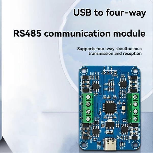 USB til 4-vejs RS485 kommunikationsmodul CH344Q halvdupleks signaloverførsel med indikatorlampe til scanner printer