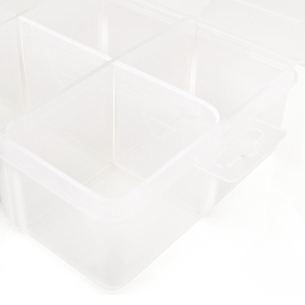 Klar plast Multi Purpose Crafts Organizer 6 fack förvaringsbox