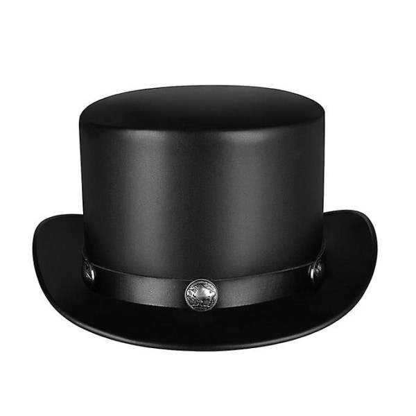 Stovepipe Top Hat Kostyme Tryllekunstner Bryllup Skinn Halloween Svart