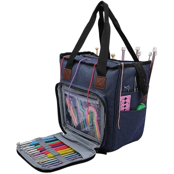 Knitted Bag With Shoulder Strap, Yarn Bag, Handicraft Bag, Storage