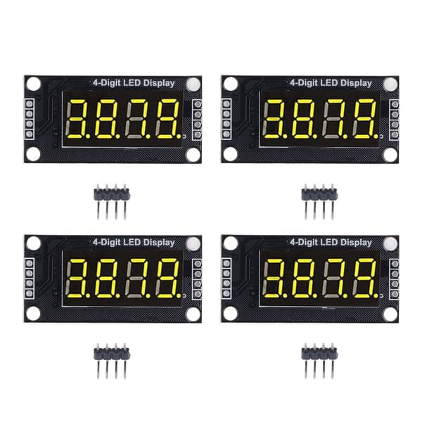 4 Set Digital Tube Display Modul LED 4 Siffror 7 Segment 0.36in TM1637 Drivkrets Gul MRA110C