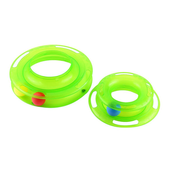 Cat Kitty Interactive Pet Toy Nöjesskylt Trilaminar Crazy Ball Disk Hållbar
