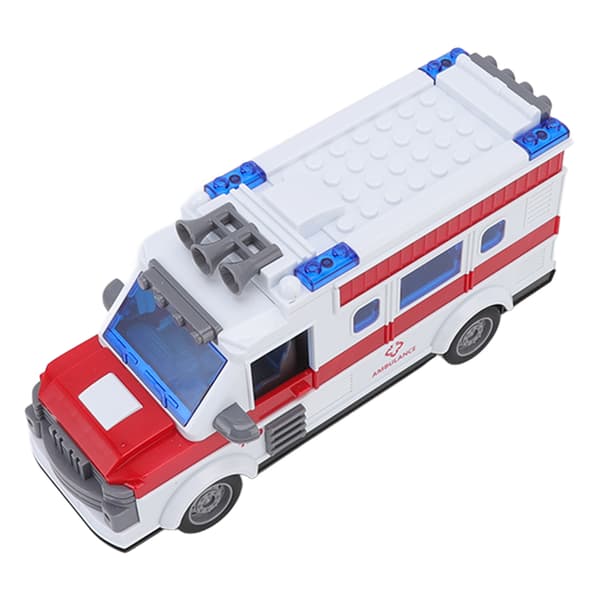 Fjernstyrt ambulanse lekebil 4WD med lys Gutter Simuleringsmodell