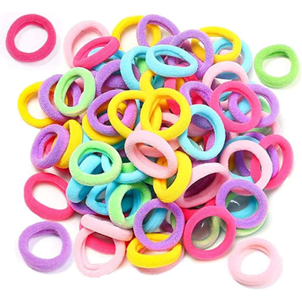 100 delar Elastiska hårband, hårband för flickor Baby Kids (2,5 cm*6 mm) Spring