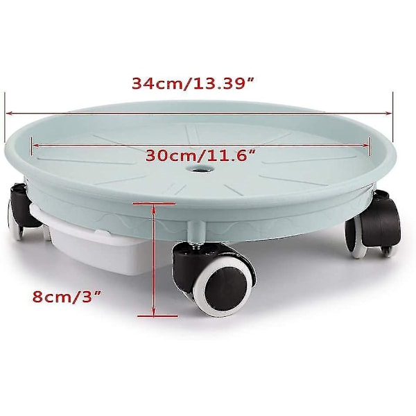 2 förpackningar Plant Caddy 34cm, Växtpall Med Vattenbehållare För Blomkrukor Ladda