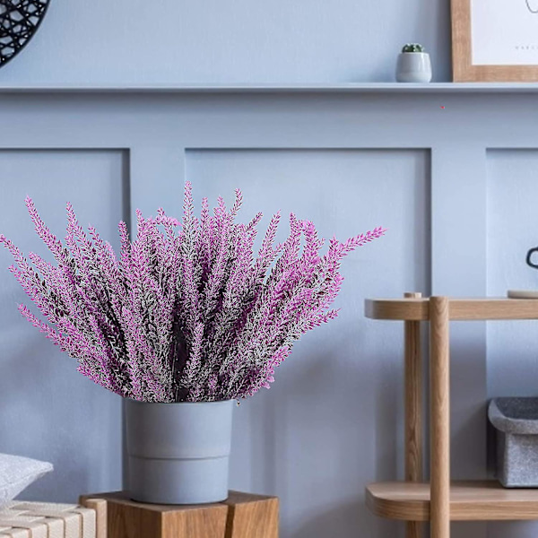 Konstgjorda växter utomhus, 8 buntar Konstgjorda blommor Lavendelbukett