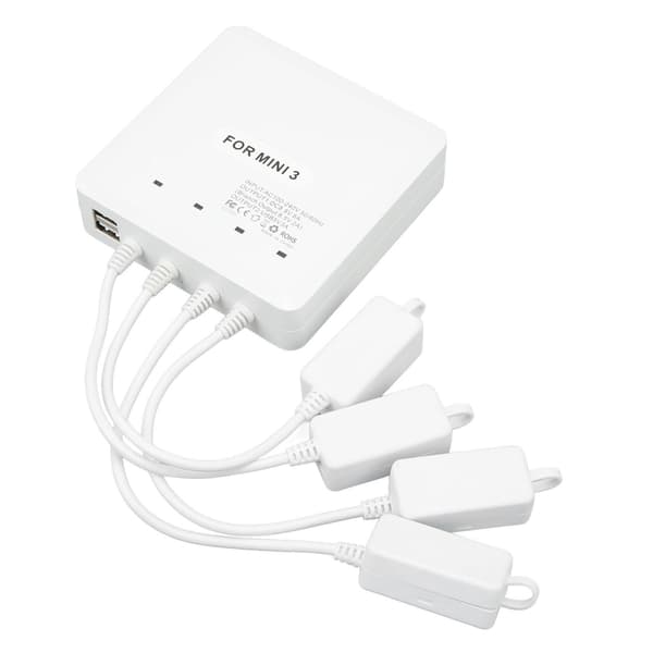 4-veis dronebatterilader USB-hub for DJI Mini 3 Pro AU-plugg 100-240V