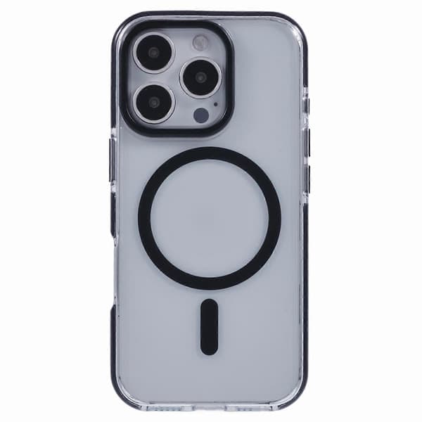 【BQ】Kompatibel med iPhone 16 Pro Max Transparent Deksel Kompatibel med MagSafe TPU+PC Bakside - Perfekt Style A