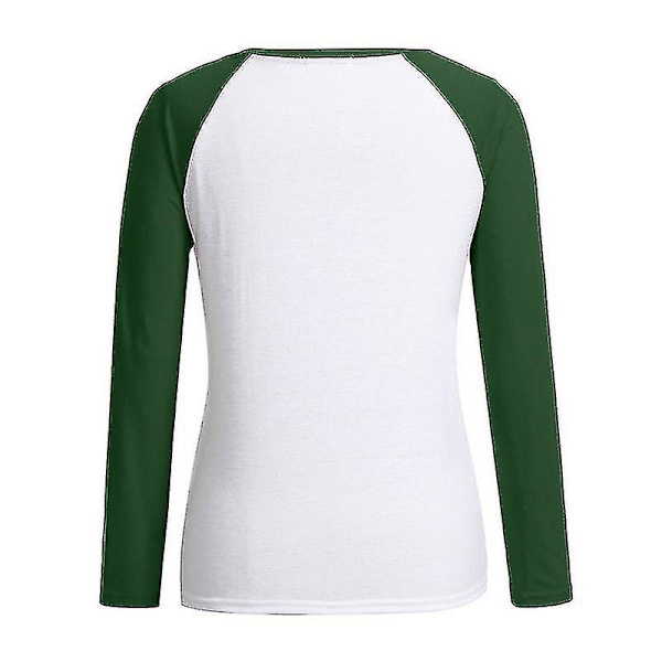 Hhcx-women Christmas Santa Print T-paita Pusero Basic Top T-paita Green 5XL
