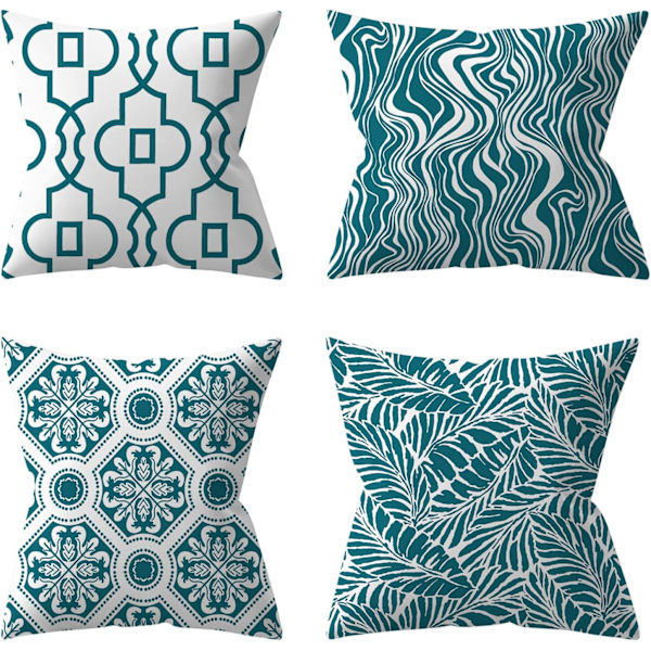 Set med 4 kuddfodral för utomhusbruk, 45x45cm vattentät soffa Case