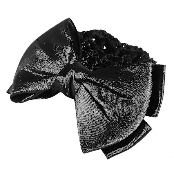 2 st Svart bowknot Decor Snood Net Barrette Hårklämma Bun Cover
