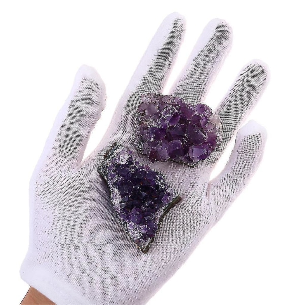 Naturlig rå ametyst Quartz Crystal Cluster Healing Exemplar Dekor