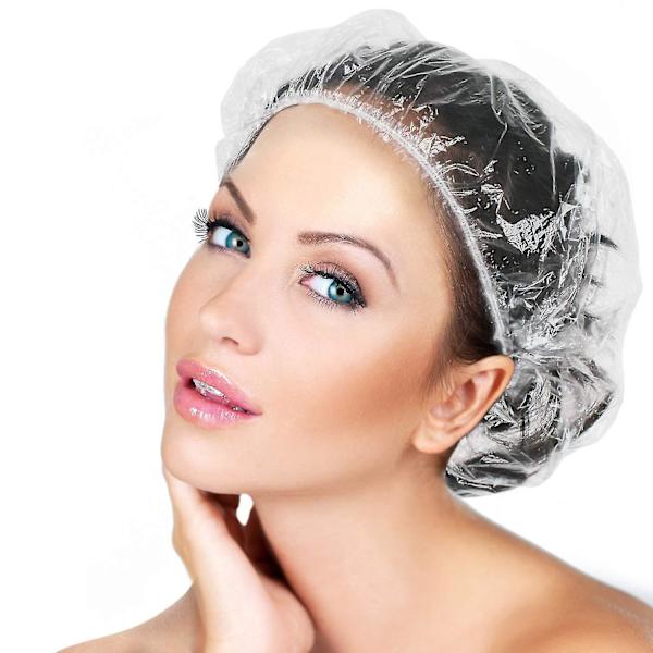 100 kpl kertakäyttöiset suihkumyssyt, vedenpitävä paksuuntuva elastinen cap, hiuslakit naisille Spa Home 200 Pcs