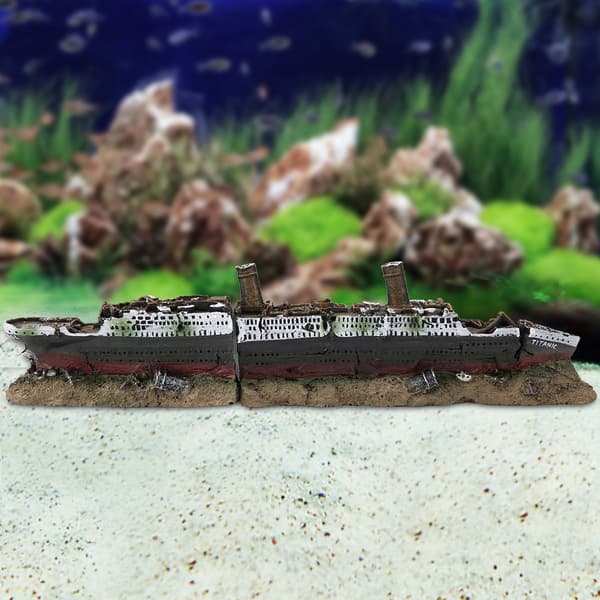 Titanic Skipvrak Akvarium Dekorasjon