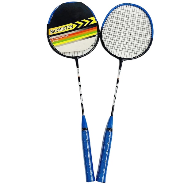 2stk Sportsbadmintonracket Sklisikkert håndtak Racket for utendørs spill Blue