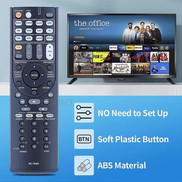 RC-764M Erstatning til Onkyo AV-Receiver TX-SR508 HT-S5300 HT-S6300