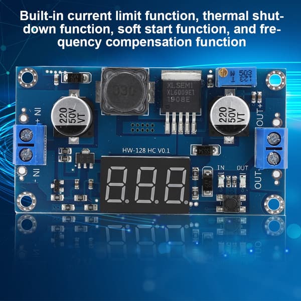DC 4.5V 32V til 5-55V Justerbar Boost Converter Modul Med Voltmeter Display