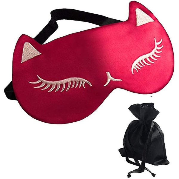 Silke Sleep Mask Cat Eye Mask Shading Blindfold Travel Night Mask Portable