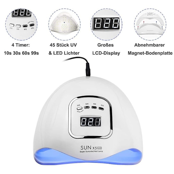 80w Nail Tørkelampe Uv Led Nail Lamp Gel Nails Med 4 Timer Setting Sensor British regulatory