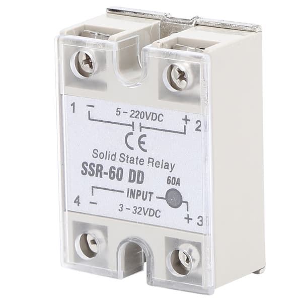 Solid State Relä DC SSR med Kontaktlös Brytare Högkvalitativ SSR60 DD 5-220VDC