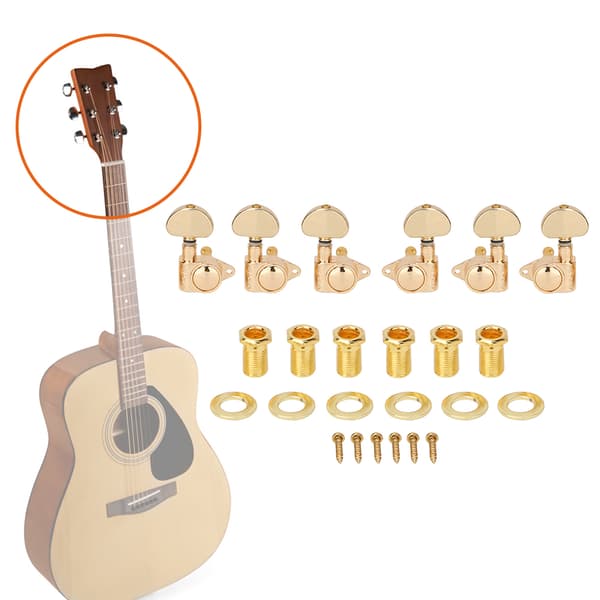 6 sett 3R3L gullbelagte gitarstemmeskruer maskinhode stemmere tilbehør