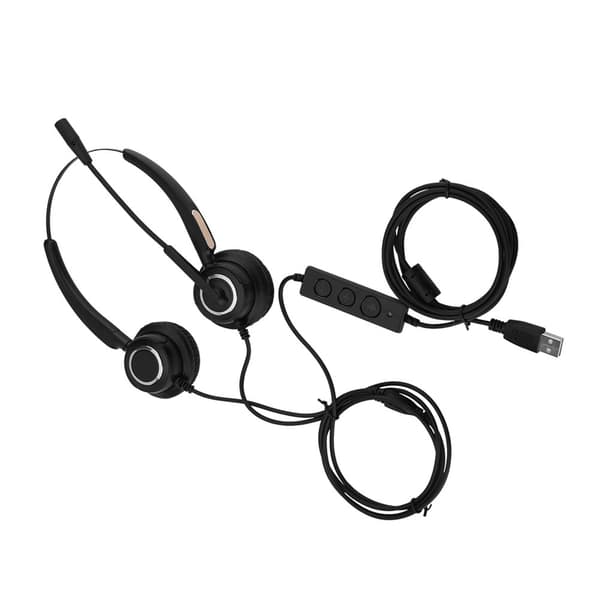 Let USB Call Center-headset med støjreducerende mikrofon