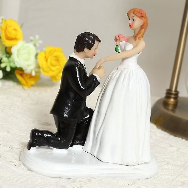 Romantisk figurgave Elegant brud og brudgom kake topper figur forslag kake topper dekorasjon