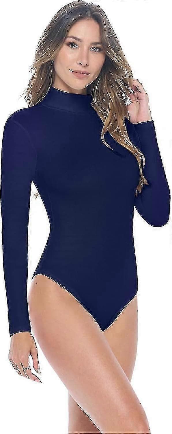 Ärm Hals Dräkt Andningsbar Stretch True Navy Blue S