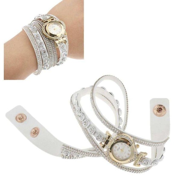 Dam Lyx Crystal Armband Armbandsur Dam Elegant Analog White