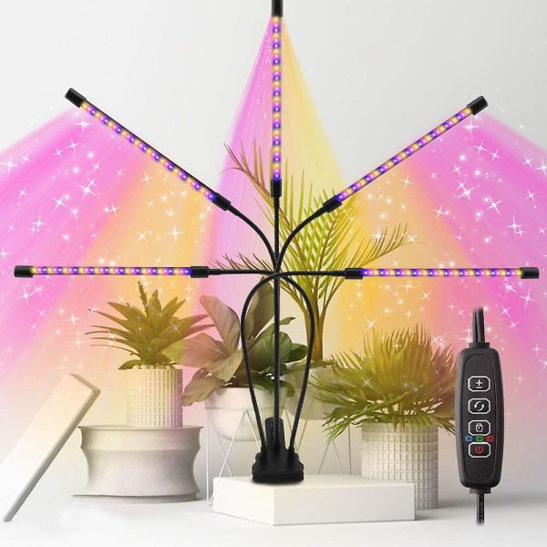 30-150 Led USB Grow Light Phytolamp för växter med kontroll Full Spectrum Fitolamp Lights Hem Blomma Fröplanta Clip Phyto Lamp LED Grow Light 4 Head USB-120LED