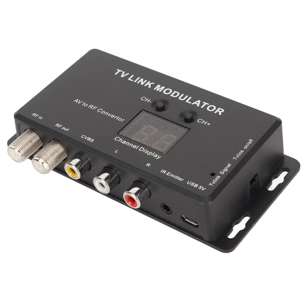 TV Link Modulator Justerbar Support PAL NTSC AV til RF Konverter med USB Ladekabel til A V Kilde Set Top Bokse