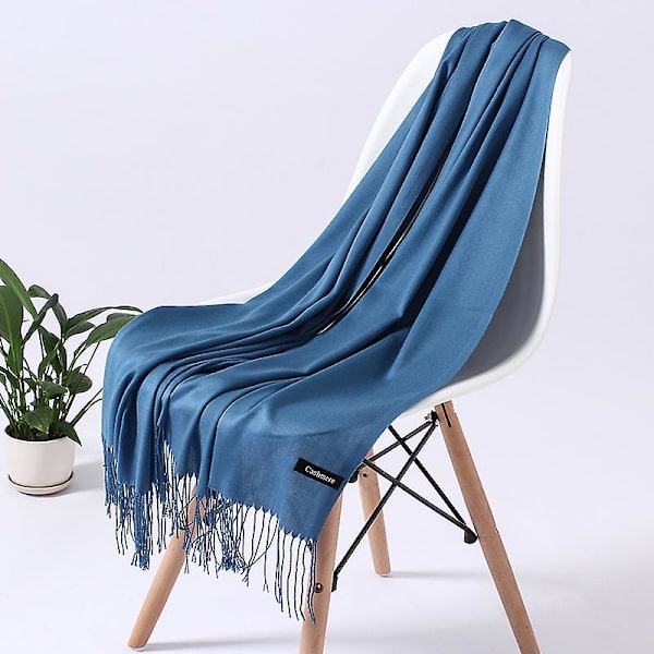 Mode Ensfarvet 2022 Kvinder Tørklæde Vinter Hijabs kvaster Lange Damesjaler Cashmere Ligesom Pashmina Bandana Tørklæder Wraps Echarpe FYR110-31