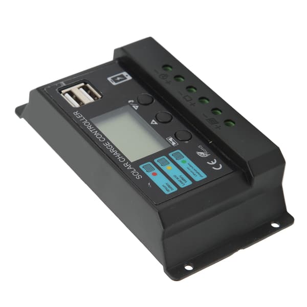 LCD Solar Panel Controller 12V 24V Auto Adapt 30A Sort Fotovoltaisk Oplader