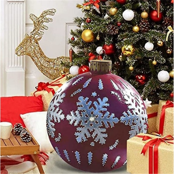 Giant Christmas Pvc Oppblåsbar Dekorert Ball, Jul Oppblåsbare Utendørs Dekorasjoner Q2