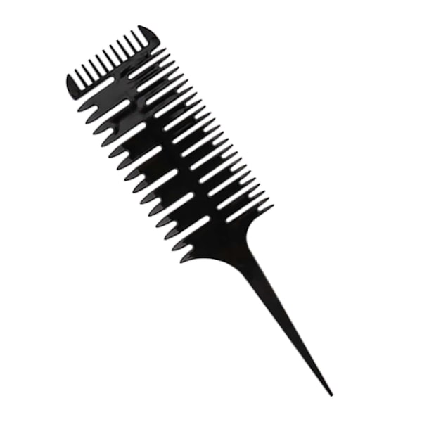 Dobbeltsidig Wide Fine Tooth Highlighting Comb Hairdressing Comb Hairtool Black