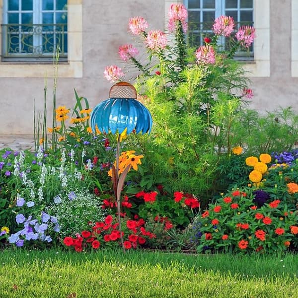 Solhat Fuglefoder Jern Stående Fuglefoder Baghave Blomsterstang Fuglefoder Havekunst Metal Fuglefoder Havdekoration