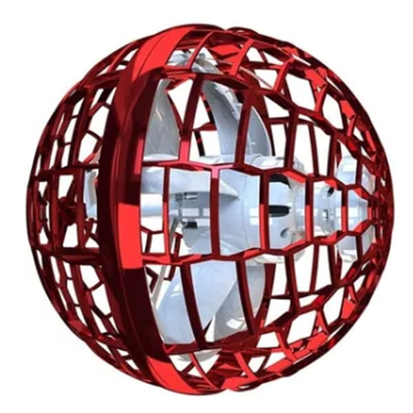 USB-lading Intelligent Sensor Flygende Ball Leke Fargerikt Lys Roterende Globe Rød Plast