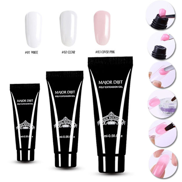 15 ml:n kynsiliima- set kirkas UV-kynsiliima lakka molds Nail Art Quick Build Kit 1