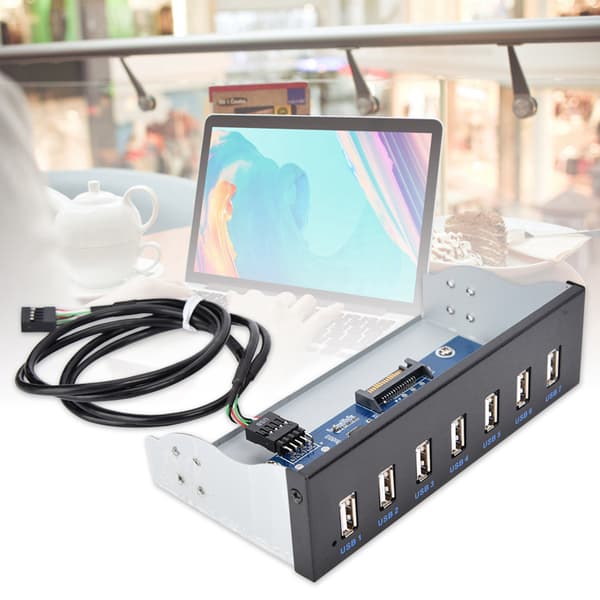 7-ports USB 2.0-hub med tappefri dataoverføring